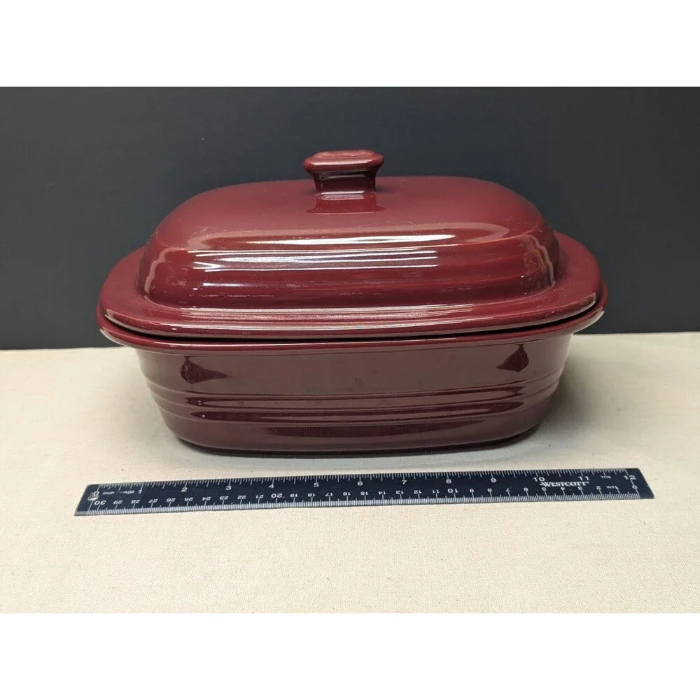 The Pampered Chef Cranberry Red Deep Covered Baker Dutch Oven 3.1 QT 3L USA